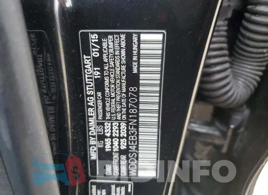 WDDSJ4EB3FN187078 Photo# 12