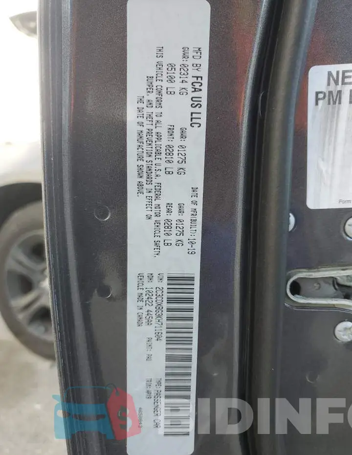 2C3CDXBG3KH711604 Photo# 12