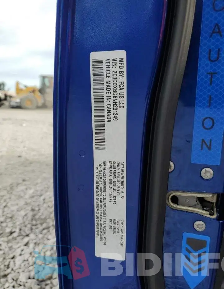 2C3CDXBG6NH231349 Photo# 12