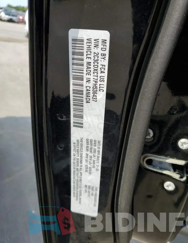 2C3CDXCT7PH536437 Photo# 12