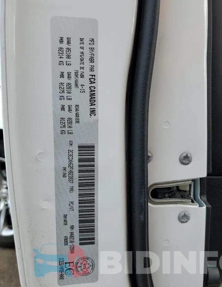 2C3CDXHG2FH823937 Photo# 12