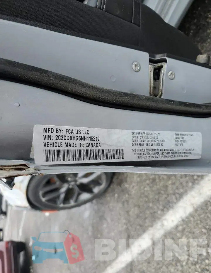 2C3CDXHG6NH115219 Photo# 12