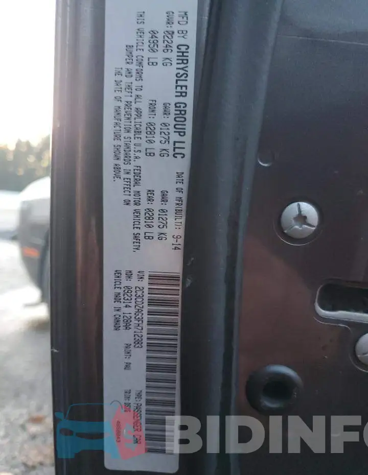 2C3CDZAG3FH712383 Photo# 13