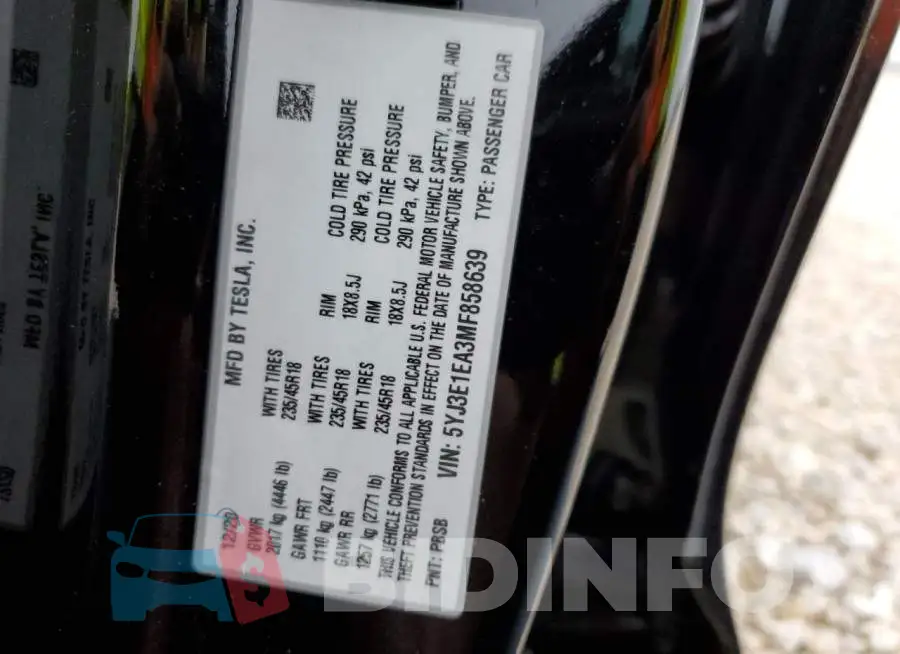 5YJ3E1EA3MF858639 Photo# 12