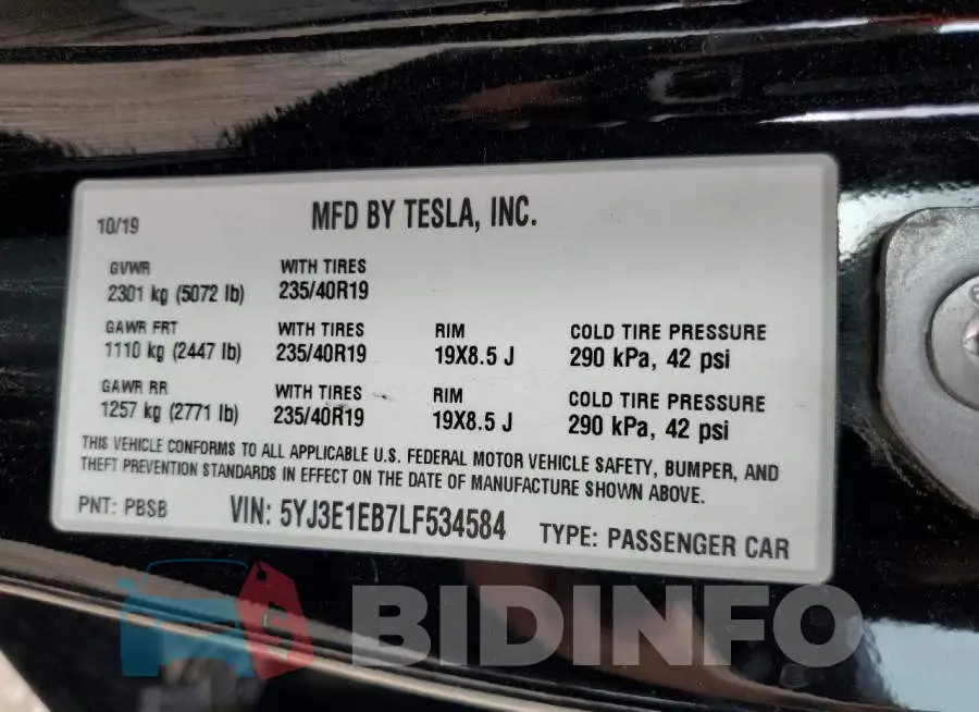 5YJ3E1EB7LF534584 Photo# 13