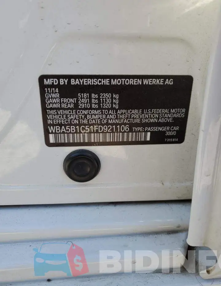 WBA5B1C51FD921106 Photo# 12