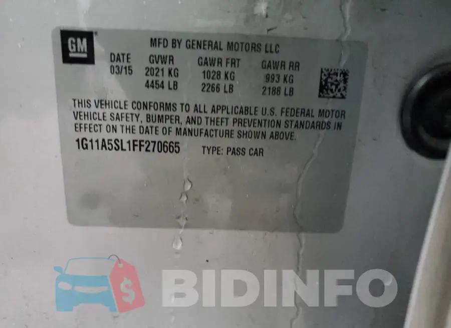 1G11A5SL1FF270665 Photo# 12