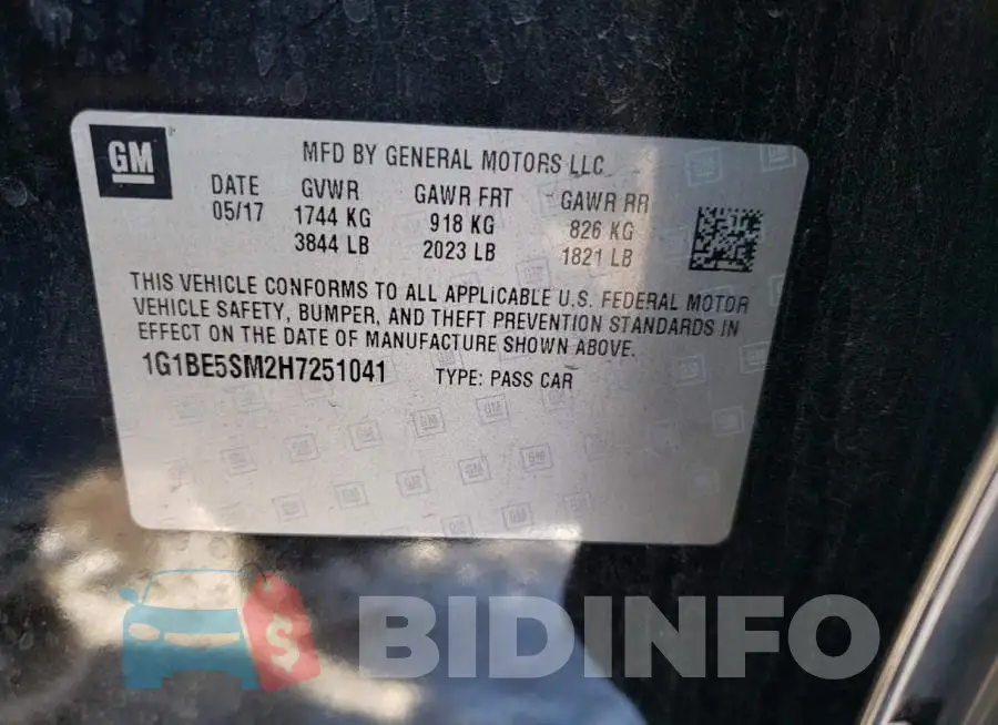1G1BE5SM2H7251041 Photo# 12