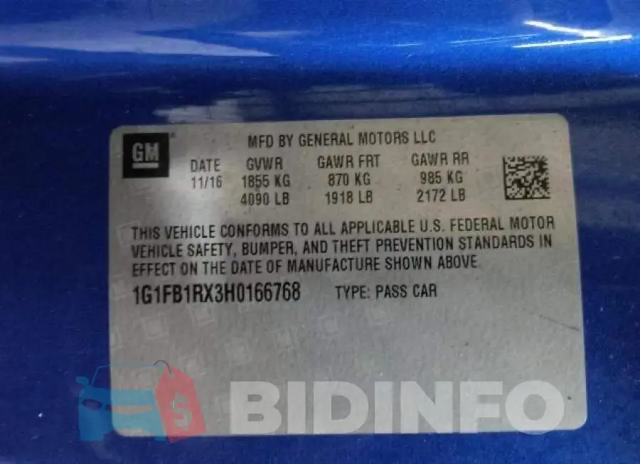 1G1FB1RX3H0166768 Photo# 10
