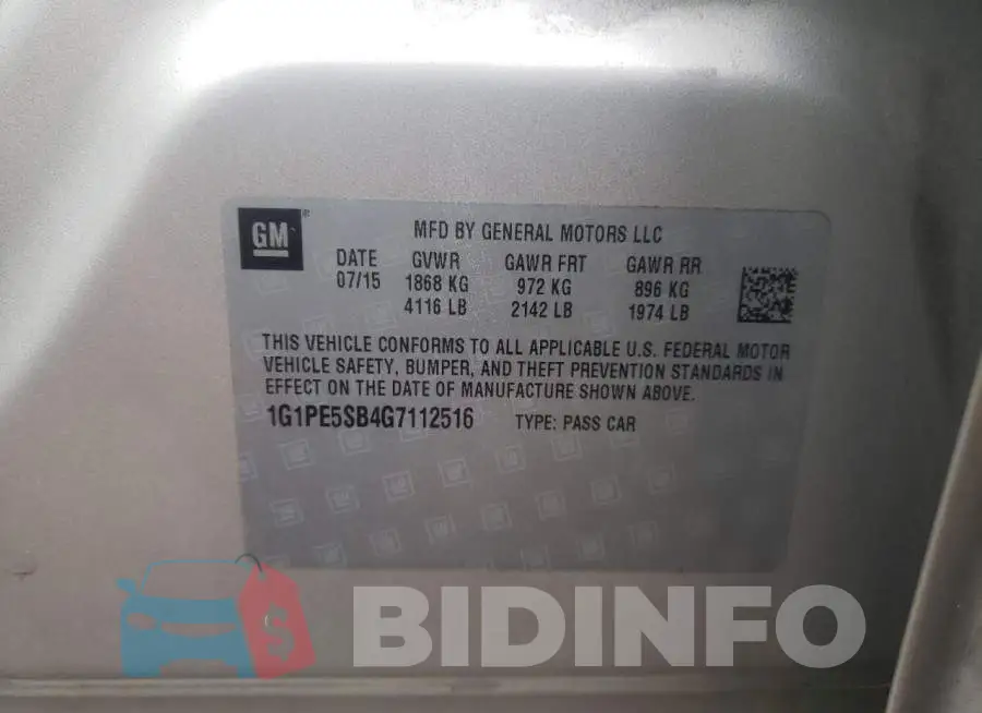1G1PE5SB4G7112516 Photo# 12