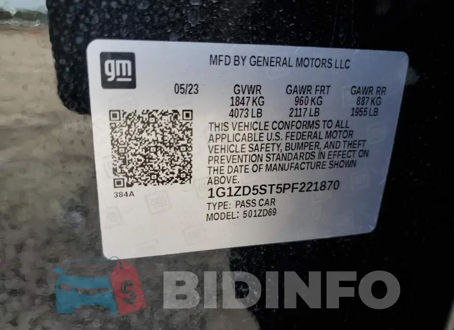 1G1ZD5STXPF221850 Photo# 13
