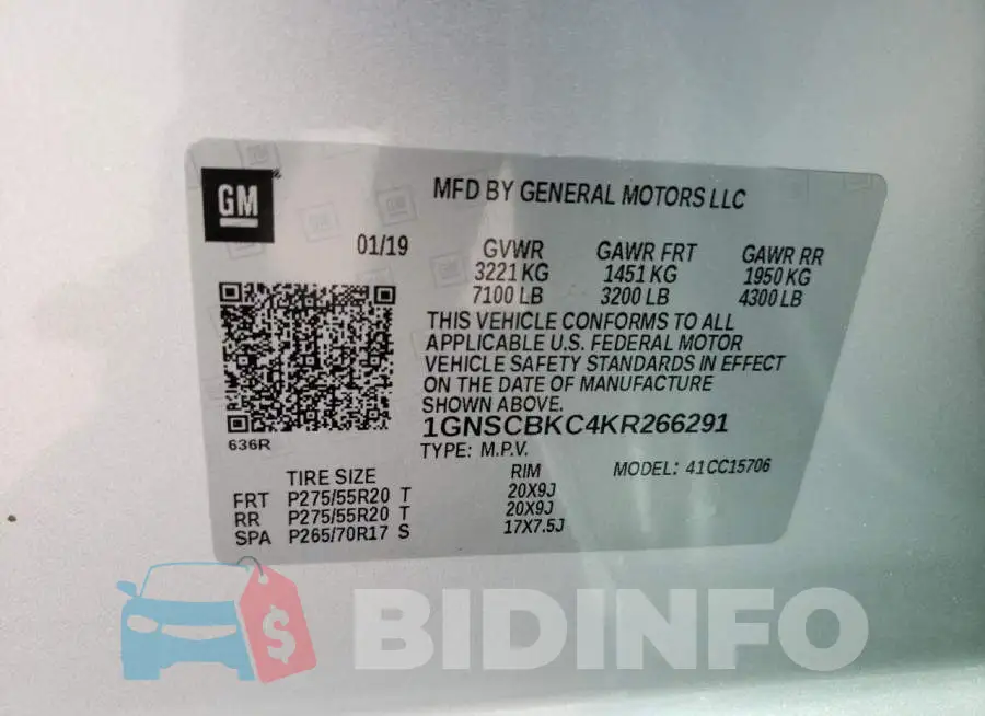1GNSCBKC4KR266291 Photo# 14