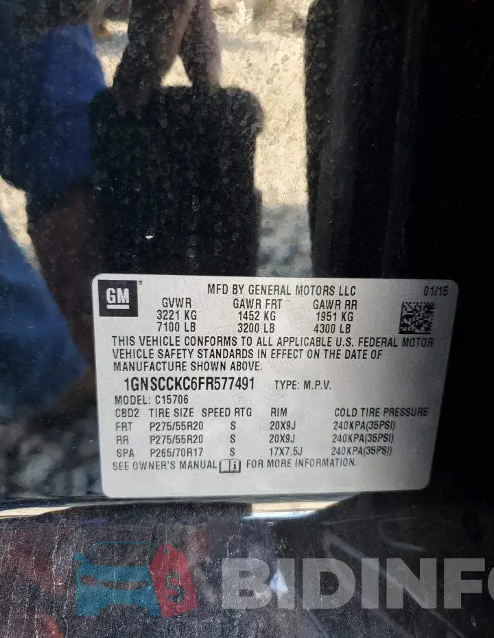 1GNSCCKC6FR577491 Photo# 13
