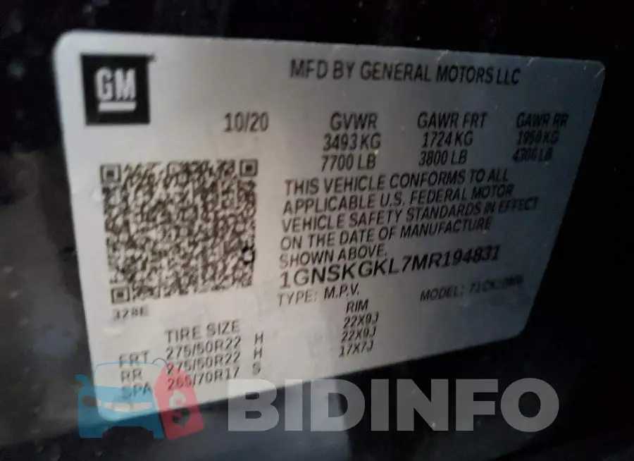 1GNSKGKL7MR194831 Photo# 13