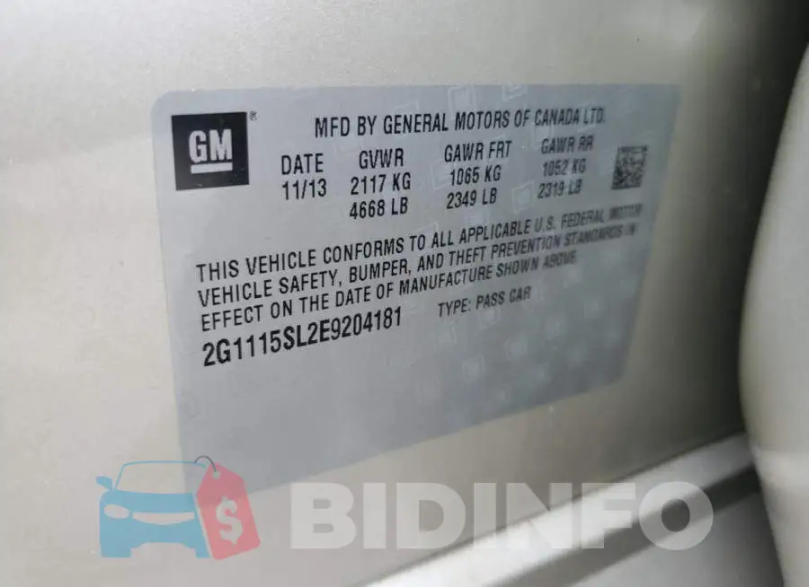 2G1115SL2E9204181 Photo# 12