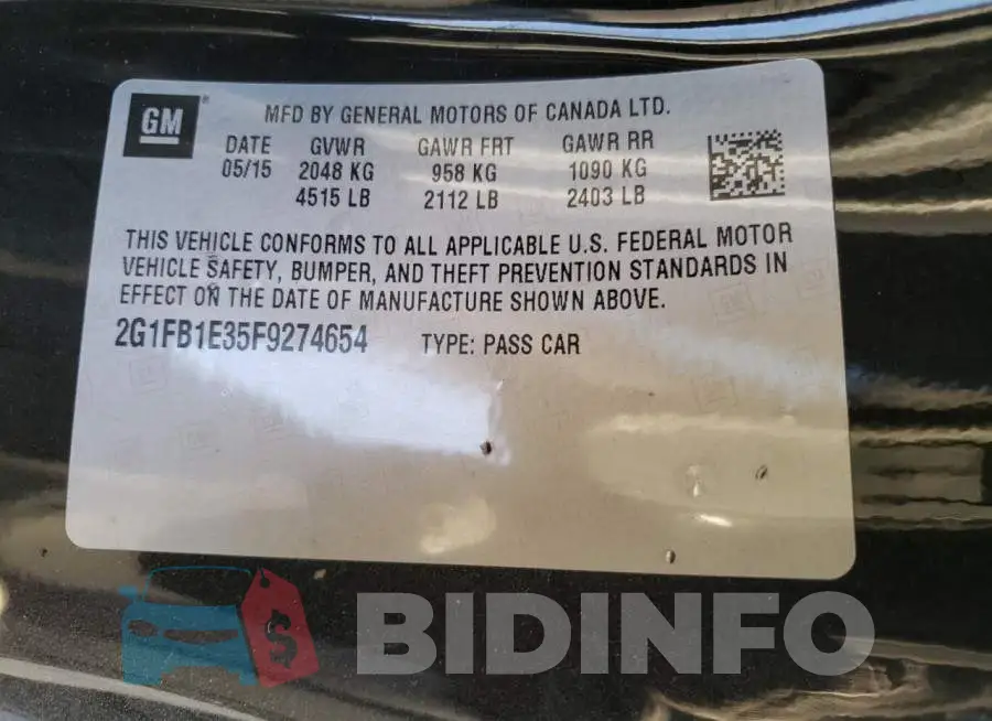 2G1FB1E35F9274654 Photo# 12