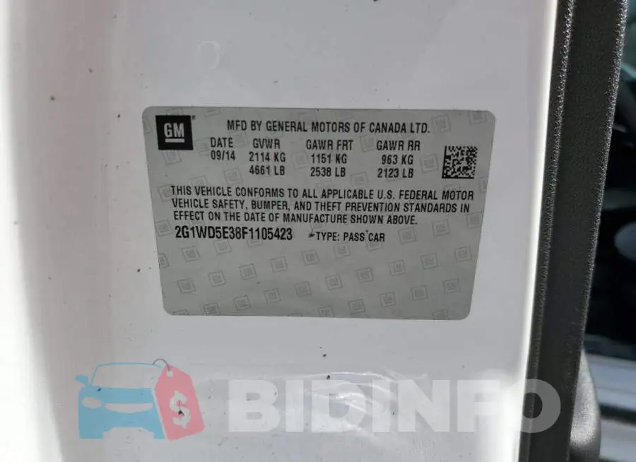 2G1WD5E38F1105423 Photo# 12