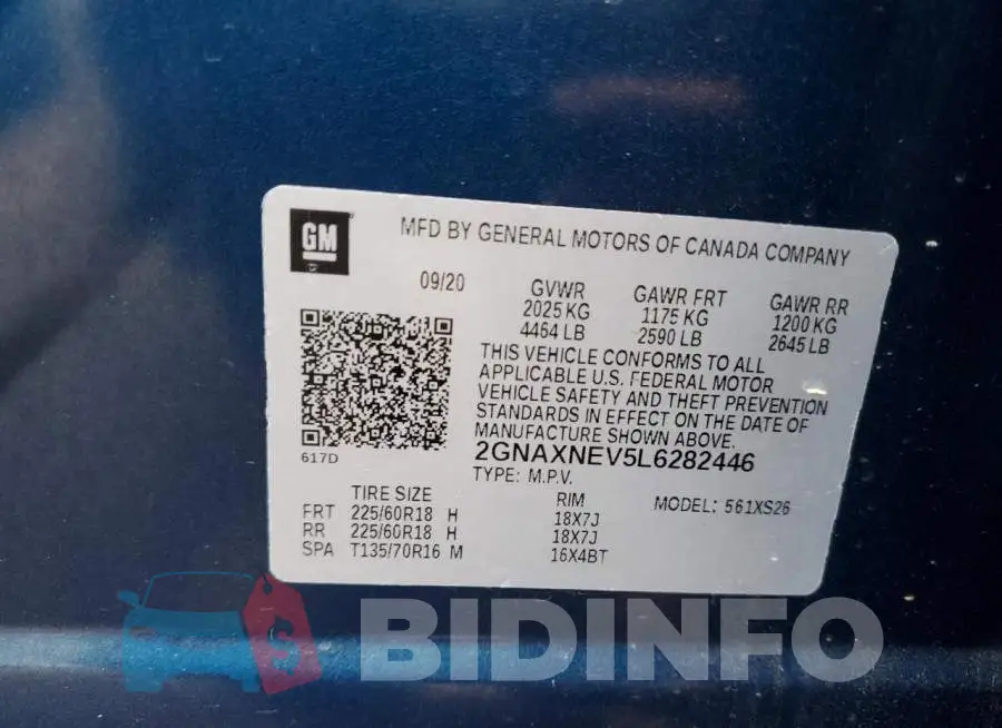 2GNAXNEV5L6282446 Photo# 13