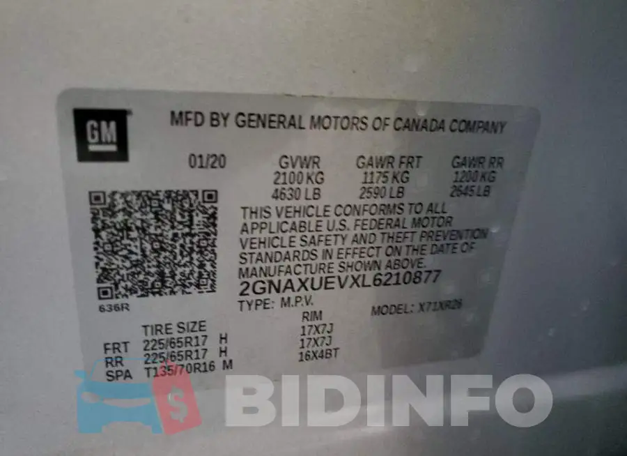 2GNAXUEVXL6210877 Photo# 13