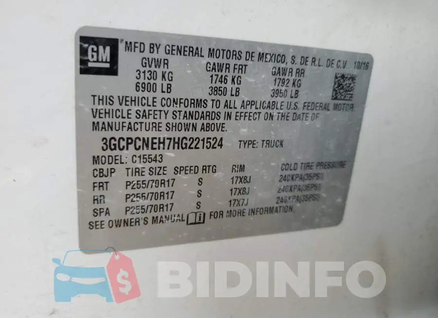 3GCPCNEH7HG221524 Photo# 12