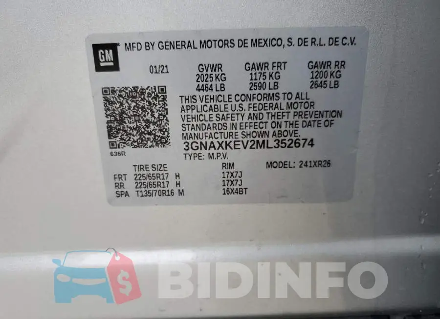 3GNAXKEV2ML352674 Photo# 14