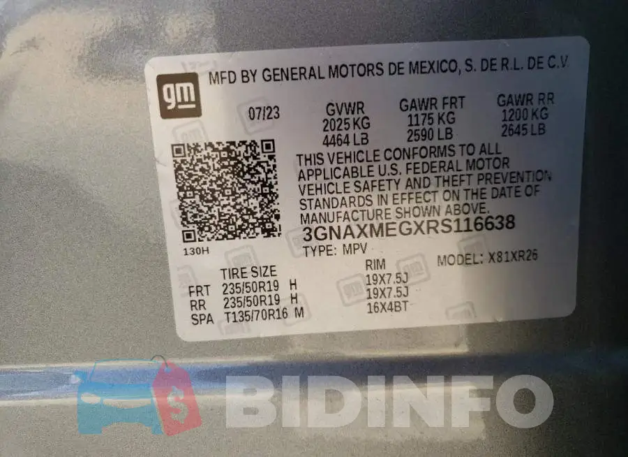 3GNAXMEGXRS116638 Photo# 14