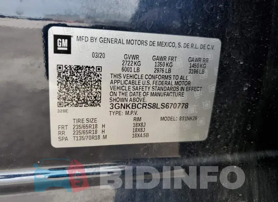 3GNKBCRS8LS670778 Photo# 13