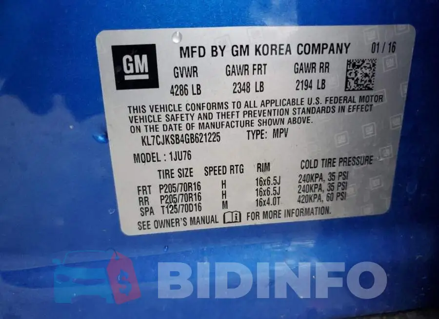 KL7CJKSB4GB621225 Photo# 12
