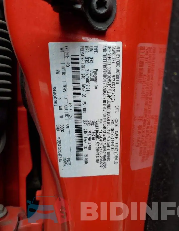 1FADP3F21GL298807 Photo# 12