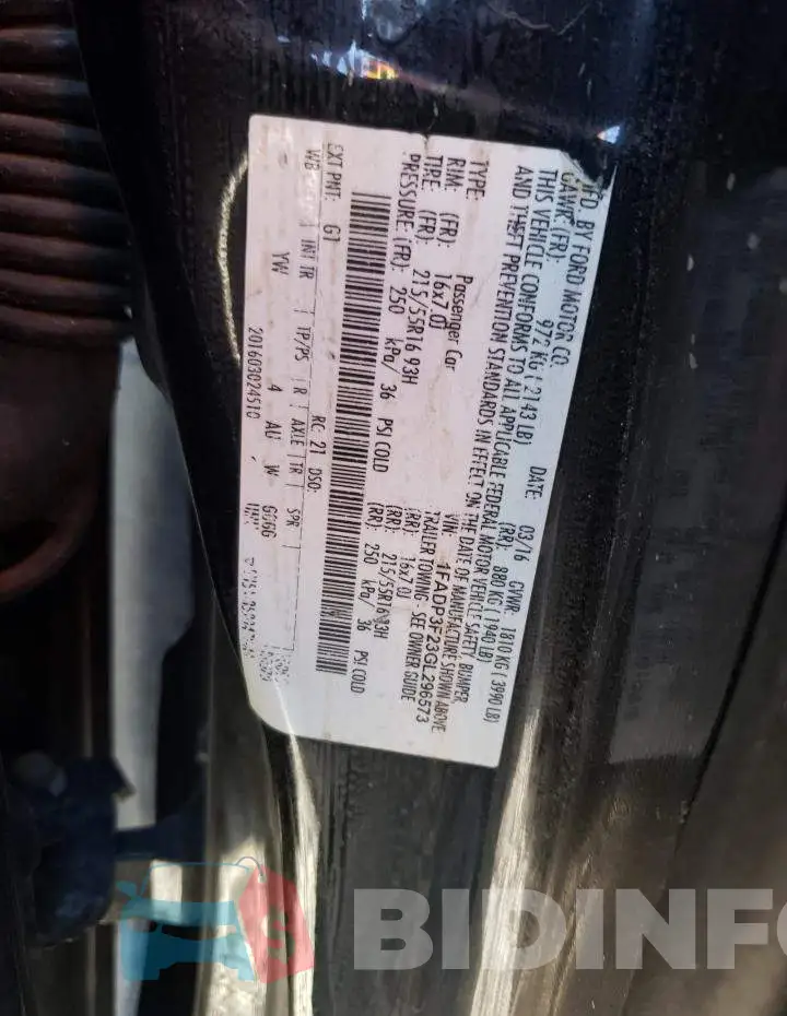 1FADP3F23GL296573 Photo# 12