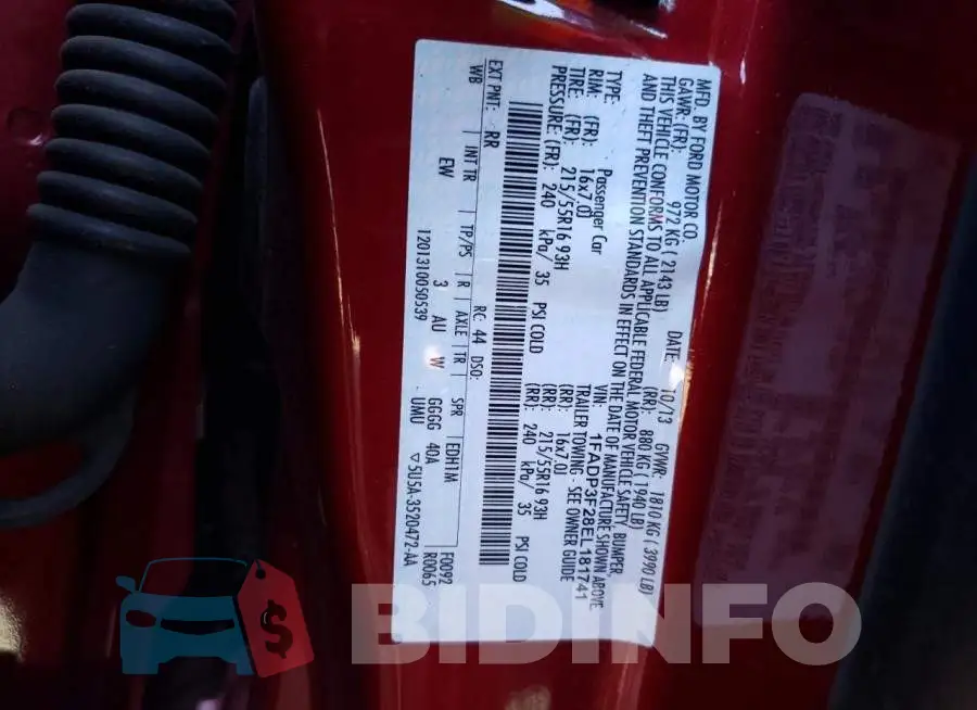 1FADP3F28EL181741 Photo# 12