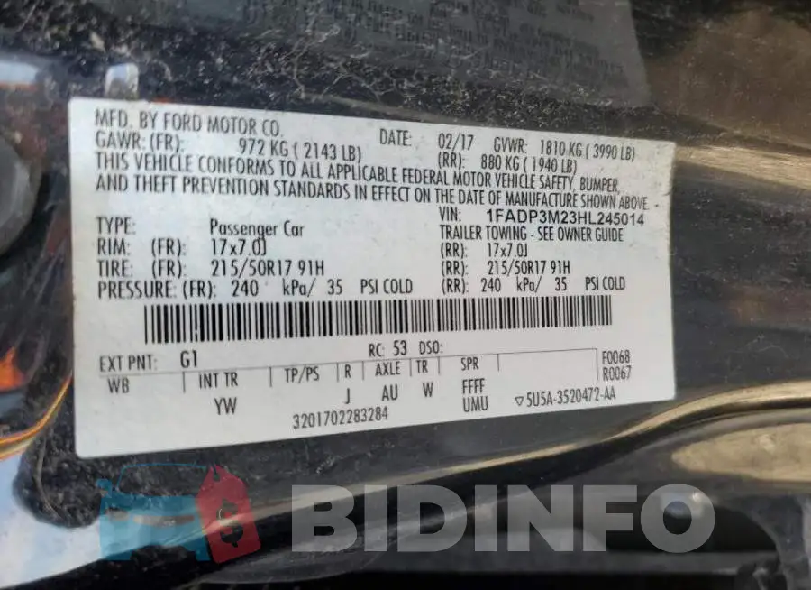1FADP3M23HL245014 Photo# 12