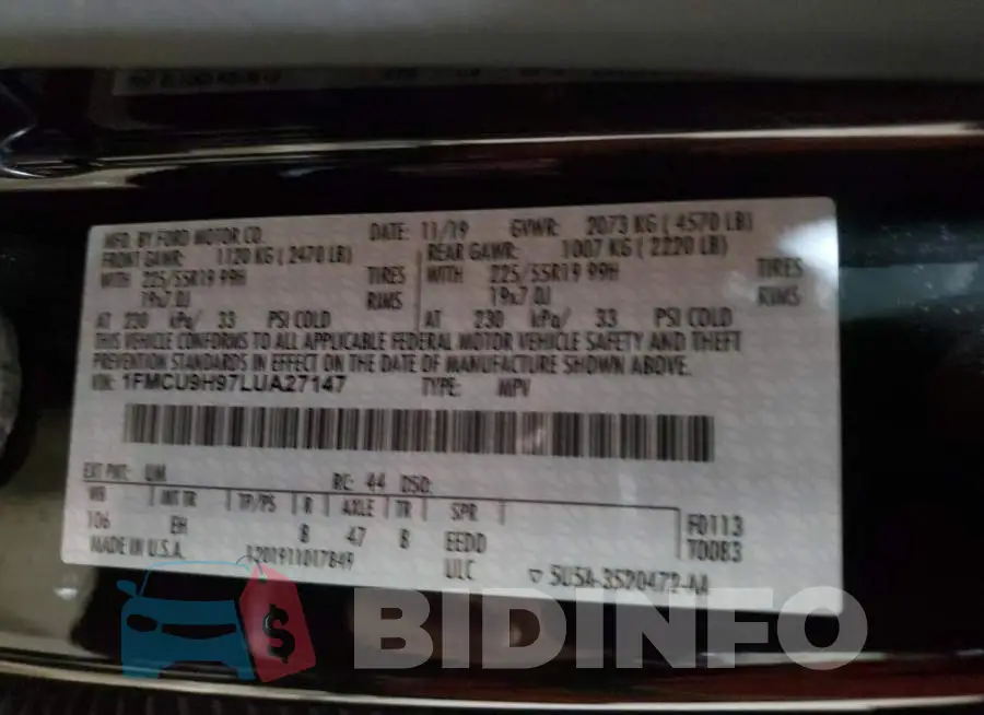 1FMCU9H97LUA27147 Photo# 13