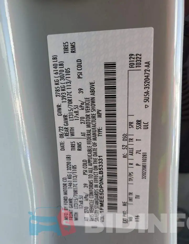 1FMEE5DP0NLB53331 Photo# 12
