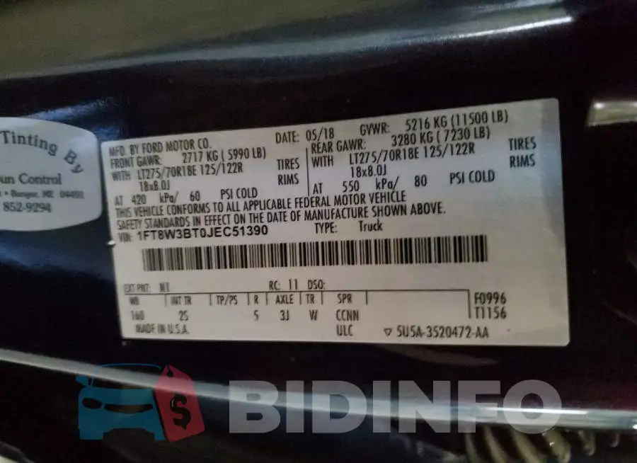1FT8W3BT0JEC51390 Photo# 13