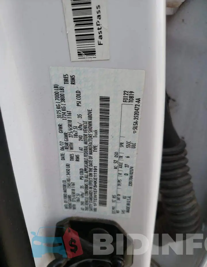 1FTEW1EF5HKE11191 Photo# 12