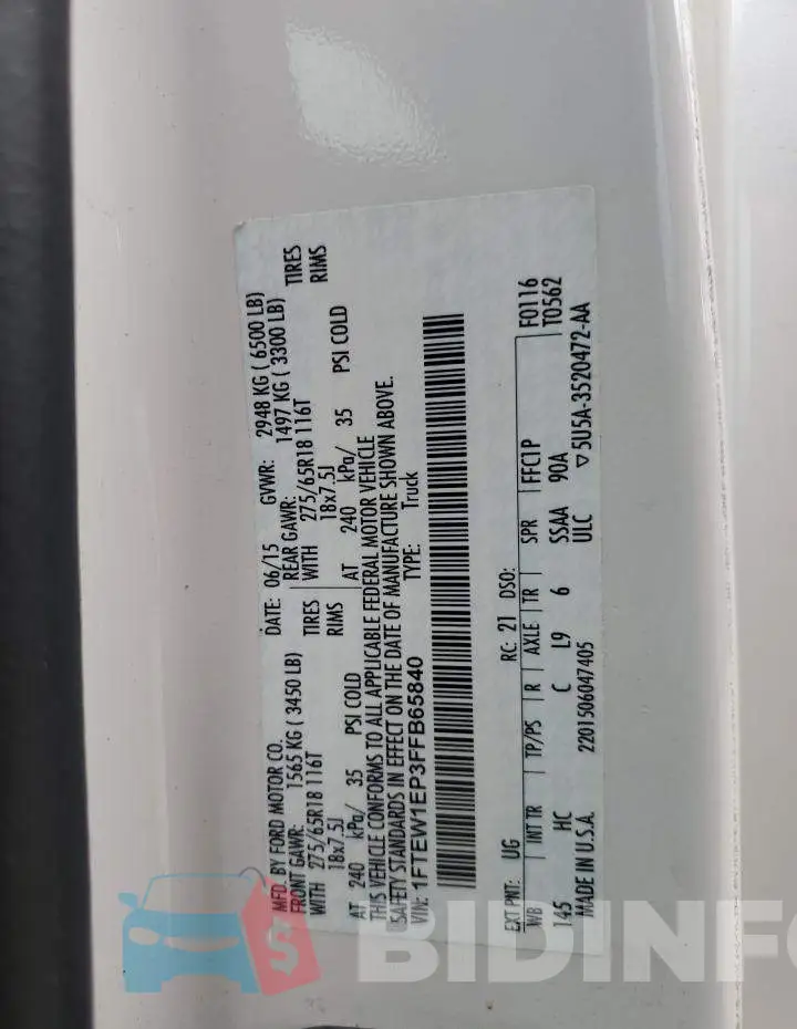 1FTEW1EP3FFB65840 Photo# 12