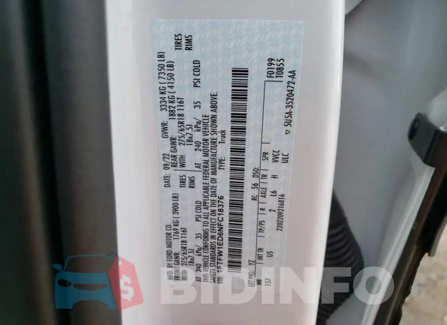 1FTFW1ED6NFC18376 Photo# 12