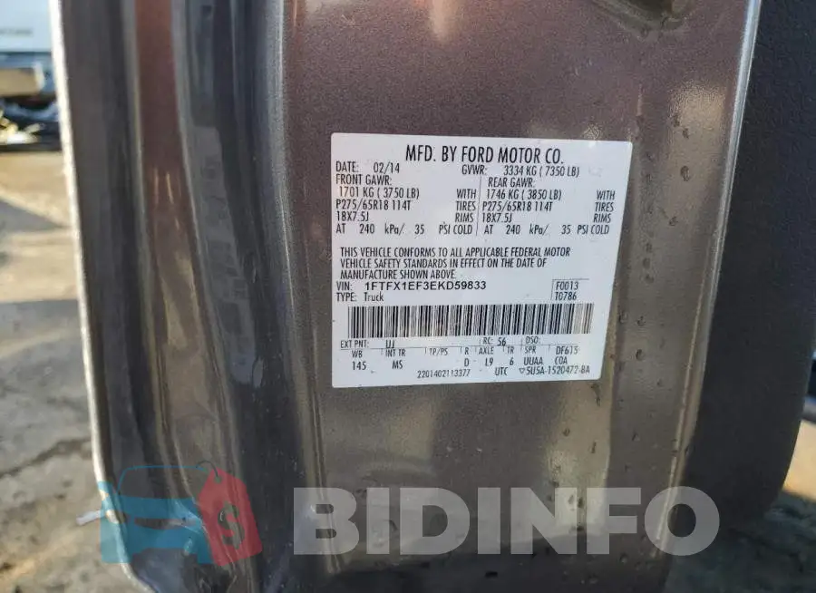 1FTFX1EF3EKD59833 Photo# 13