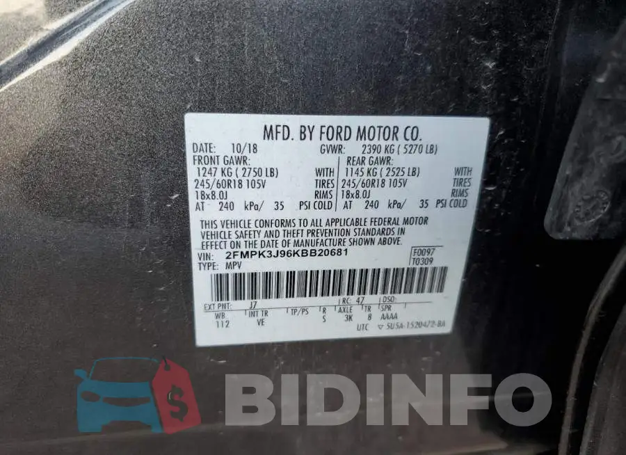 2FMPK3J96KBB20681 Photo# 13