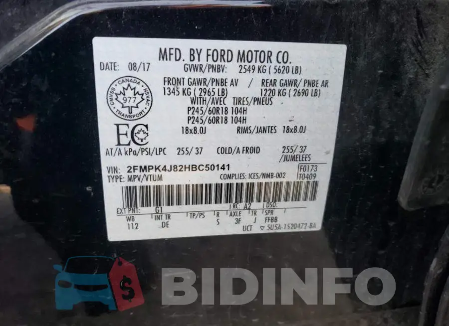 2FMPK4J82HBC50141 Photo# 14