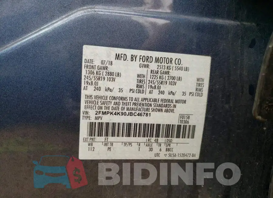 2FMPK4K90JBC46781 Photo# 13