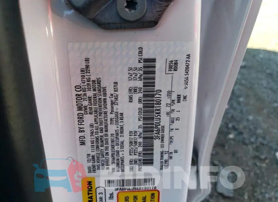 3FA6P0LU5KR180170 Photo# 12