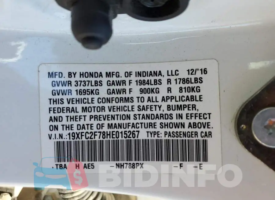 19XFC2F78HE015267 Photo# 13