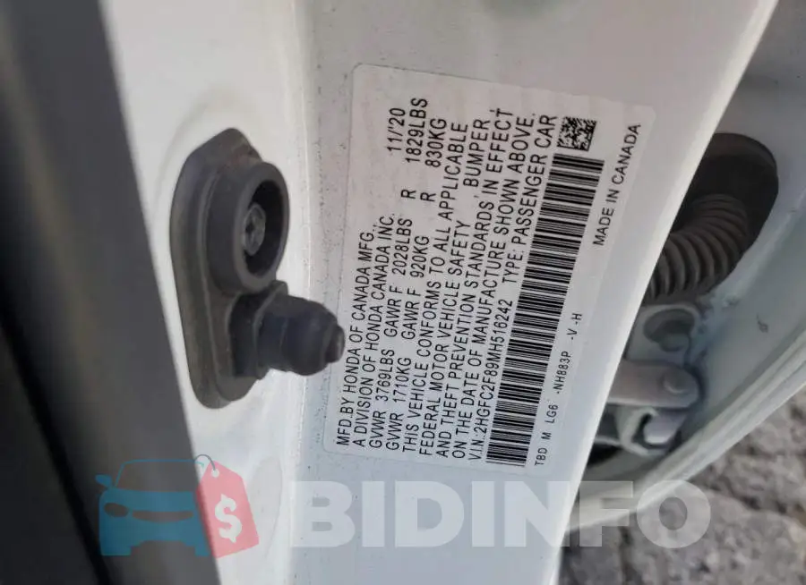 2HGFC2F89MH516242 Photo# 12