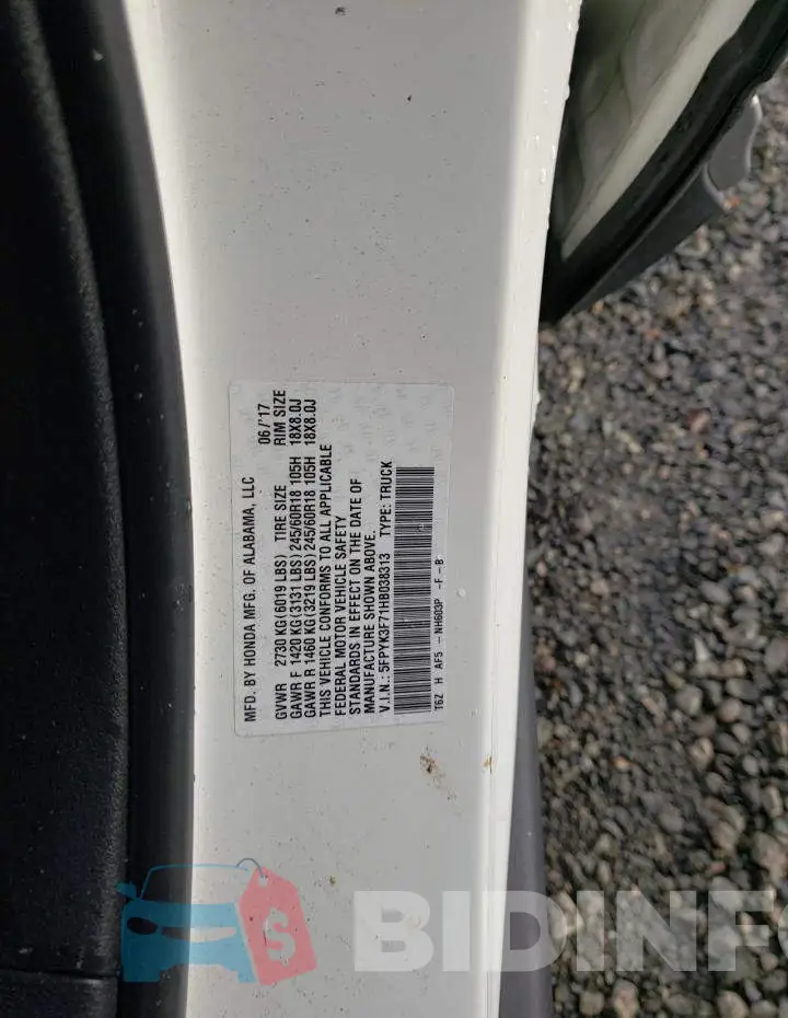 5FPYK3F71HB038313 Photo# 12