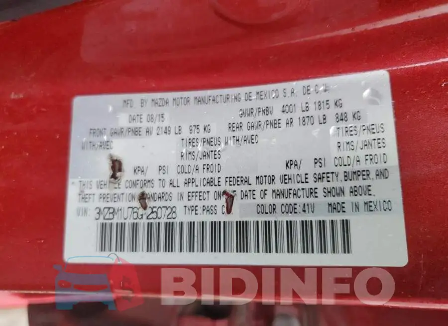 3MZBM1U76GM250728 Photo# 12