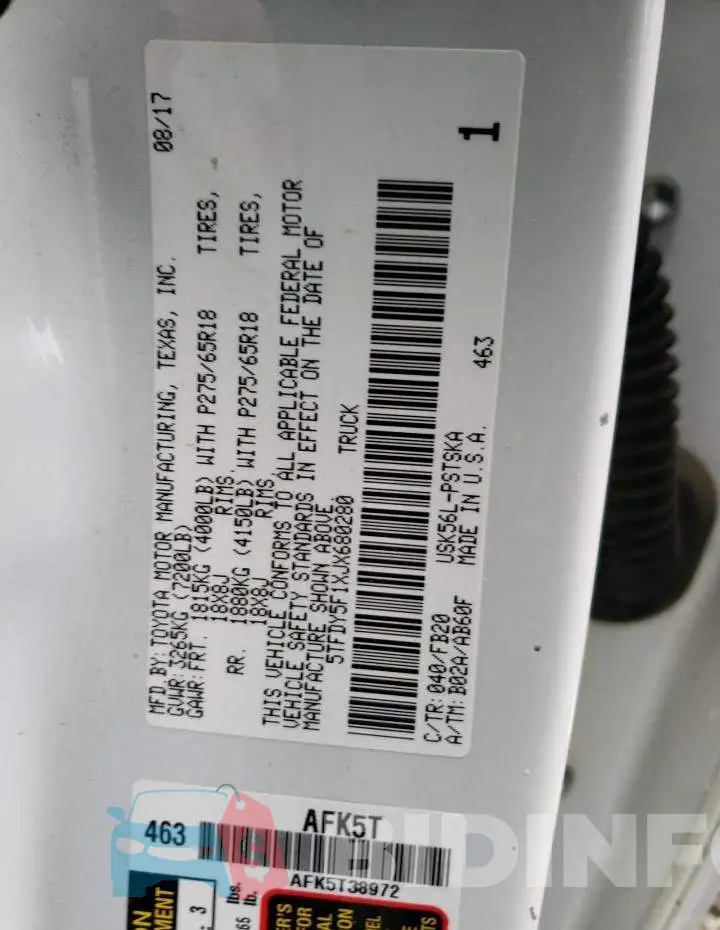 5TFDY5F1XJX680280 Photo# 12