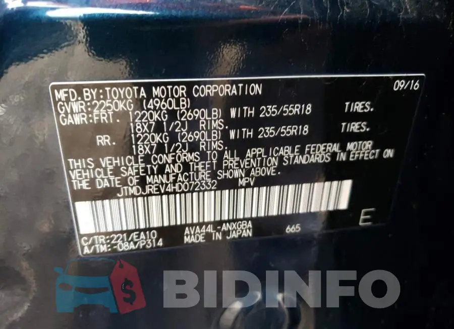 JTMDJREV4HD072332 Photo# 12