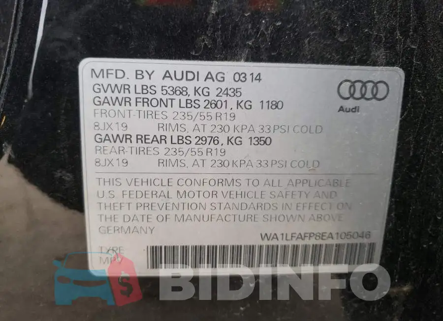 WA1LFAFP8EA105046 Photo# 14